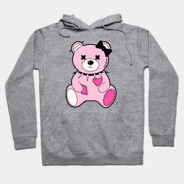 emo girl kawaii bunny and teddy bear Hoodie by Linna-Rose